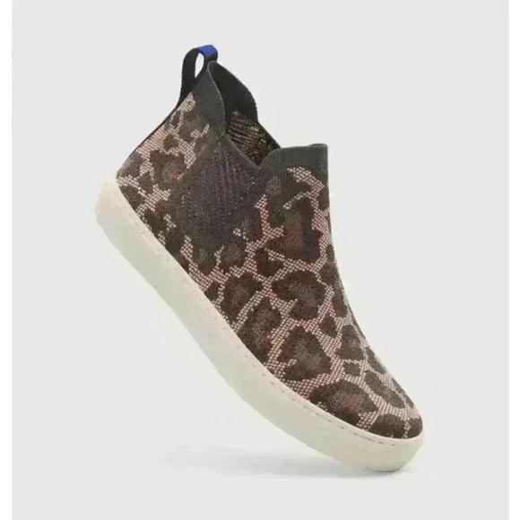 Rothy’s Womens Wildcat Chelsea Sneaker 6.5 Stretch Knit Cheetah Leopard Big Cat - Picture 2 of 15